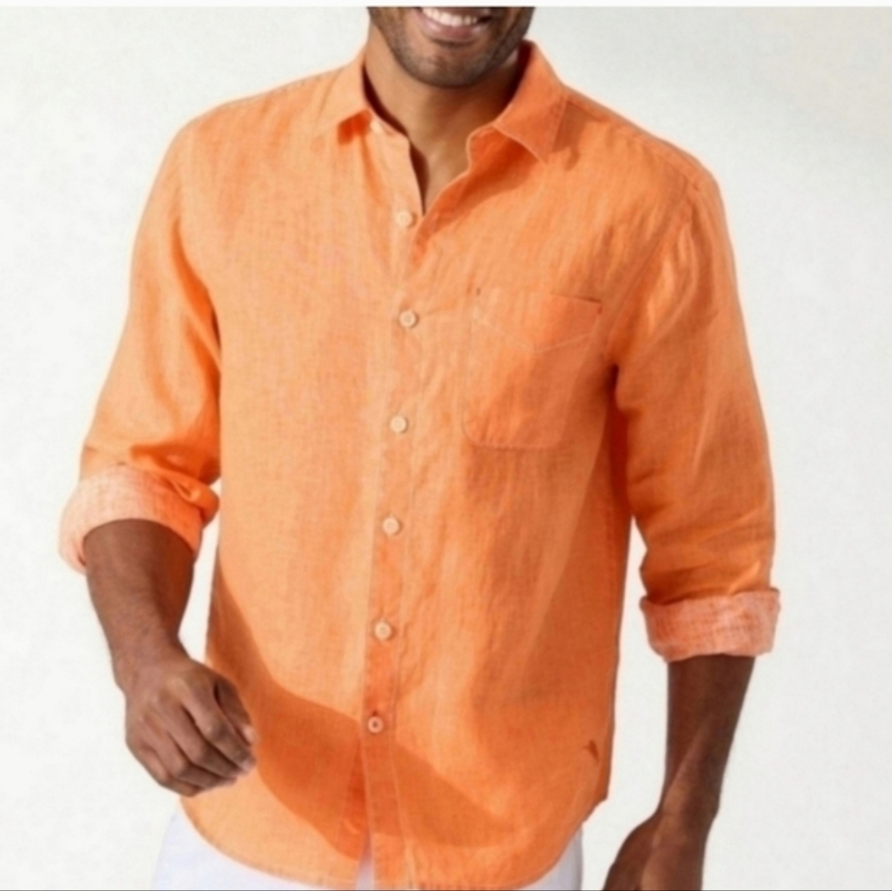 Men's Orange Casual Shirt